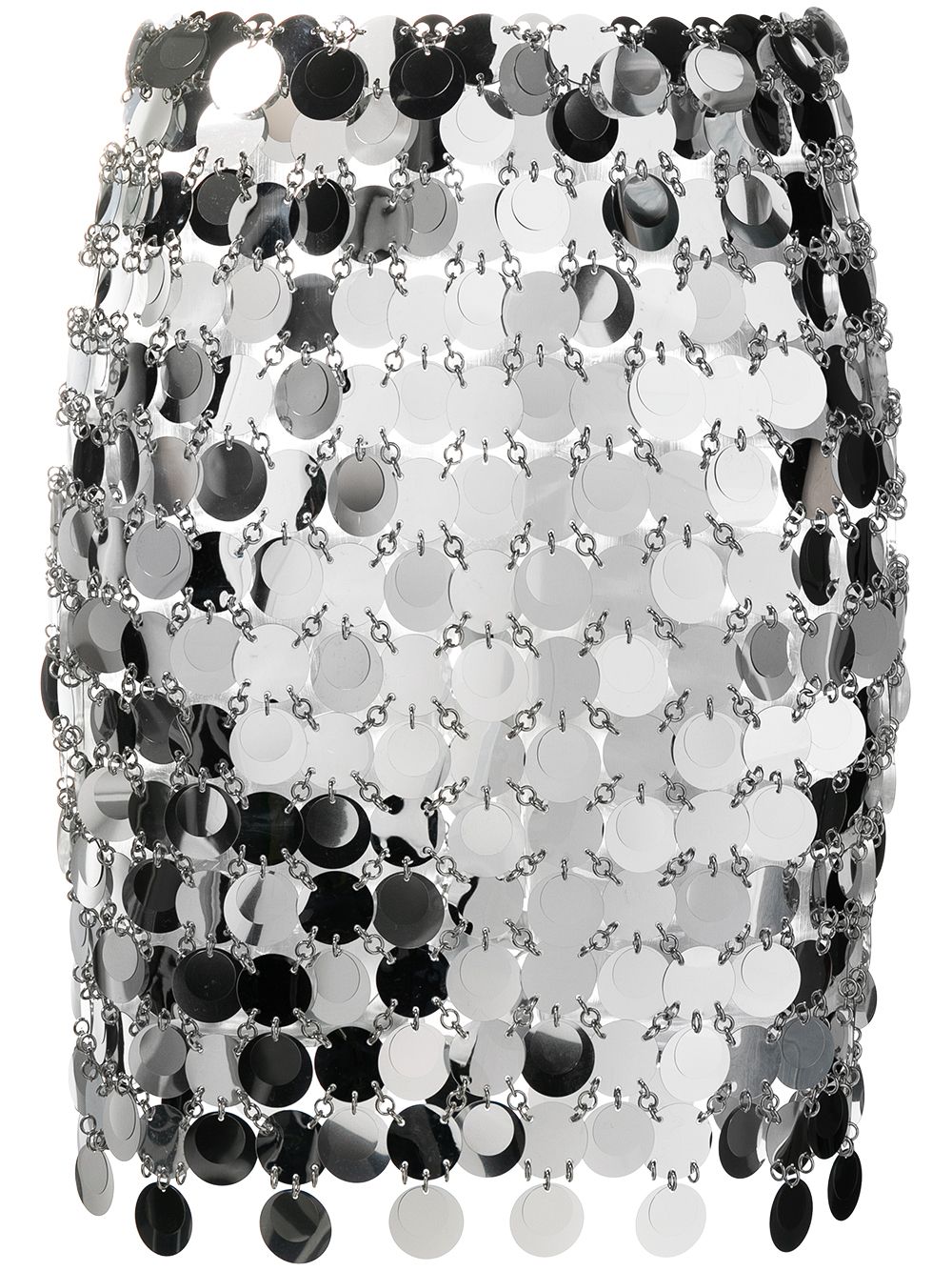 Minigonna con design asimmetrico in argento - PACO RABANNE donna 