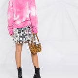 Minigonna con design asimmetrico in argento - PACO RABANNE donna 