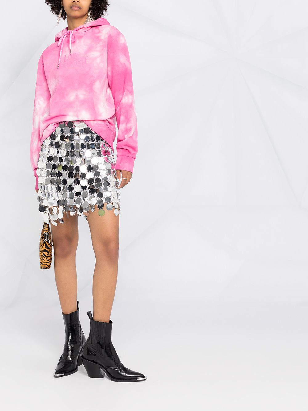 Minigonna con design asimmetrico in argento - PACO RABANNE donna 