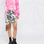 Minigonna con design asimmetrico in argento - PACO RABANNE donna 