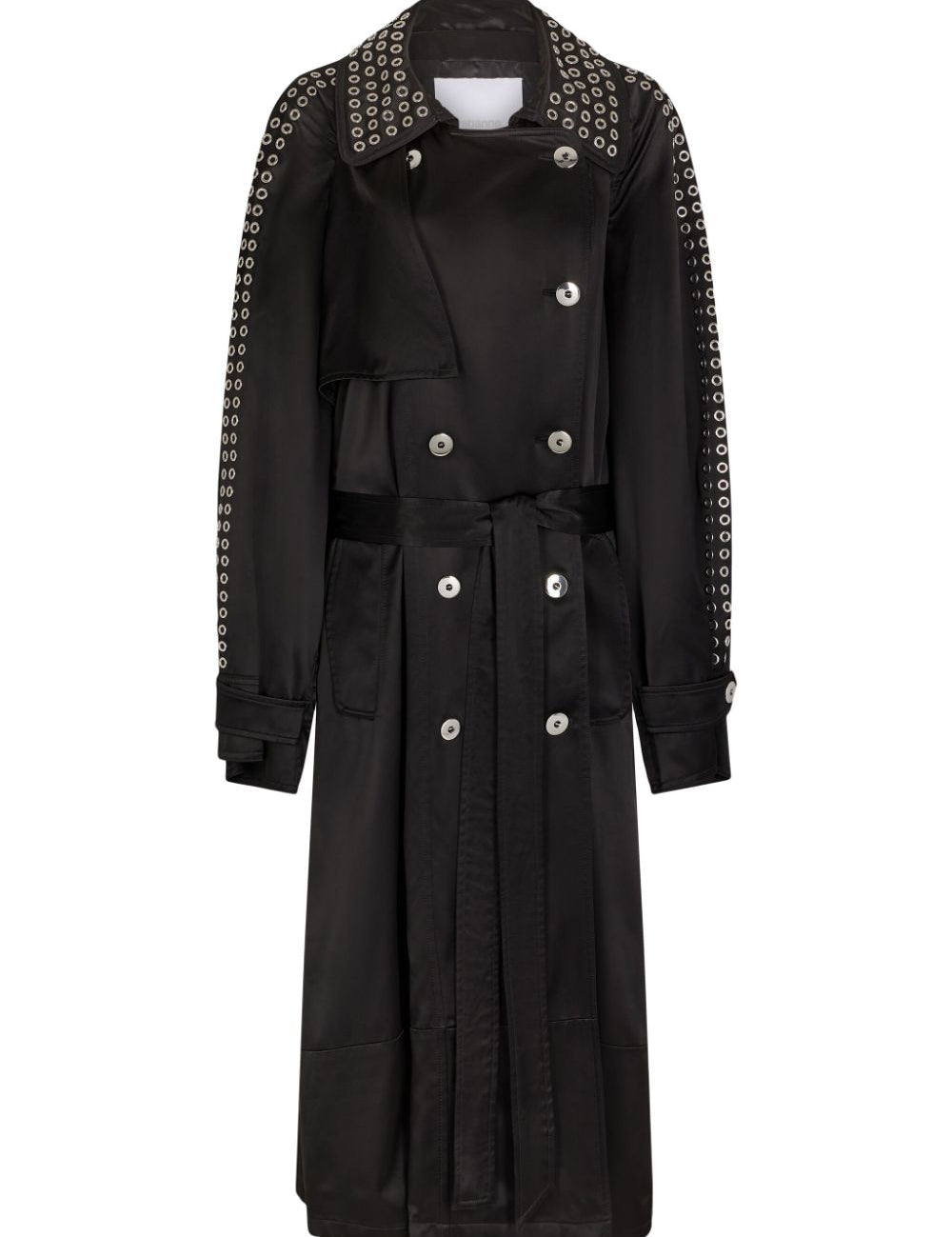 Trench con occhielli in nero Rabanne - donna 