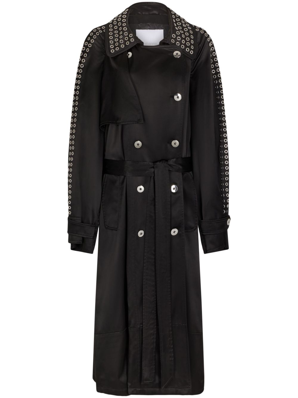 Trench con occhielli in nero Rabanne - donna 