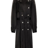 Trench con occhielli in nero Rabanne - donna 