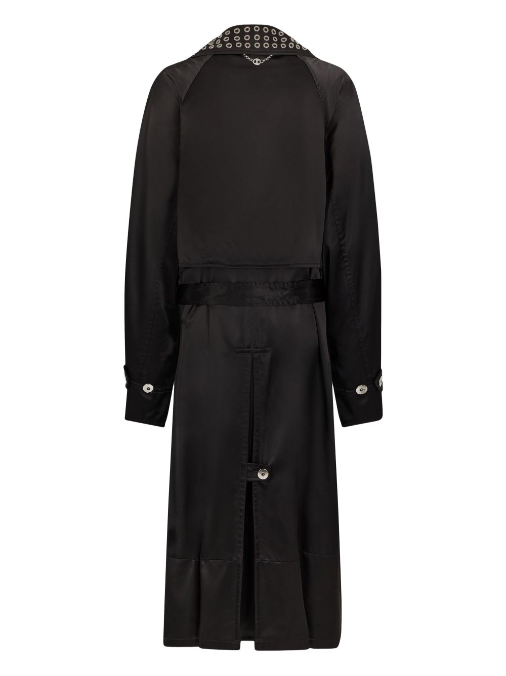 Trench con occhielli in nero Rabanne - donna 