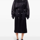 Trench con occhielli in nero Rabanne - donna 
