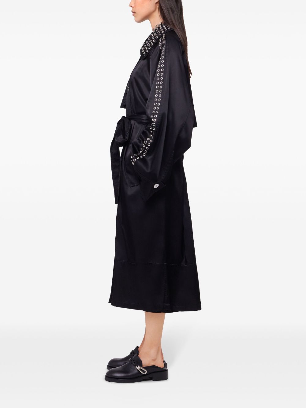Trench con occhielli in nero Rabanne - donna 