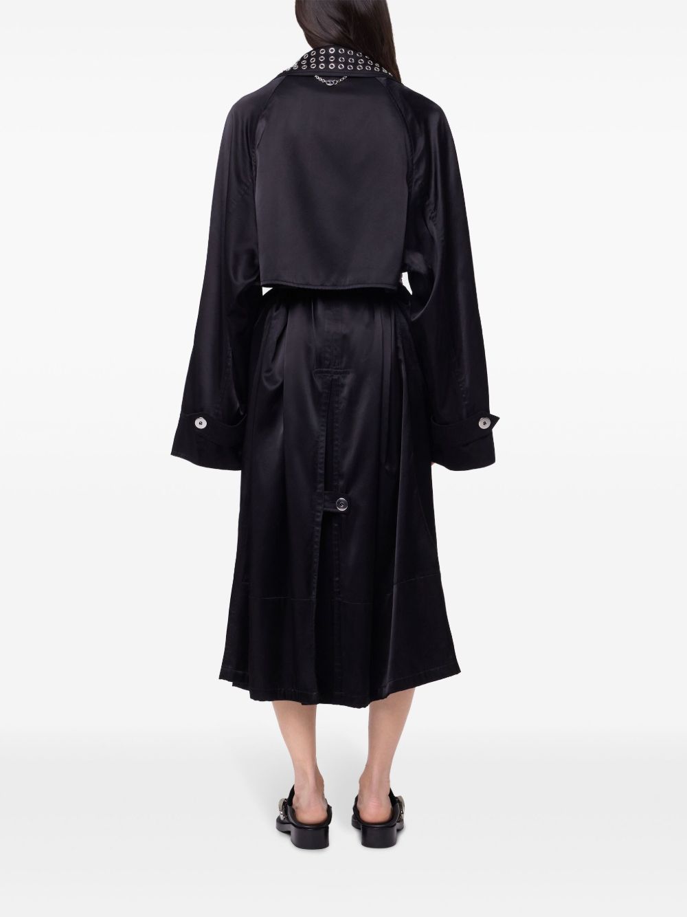 Trench con occhielli in nero Rabanne - donna 