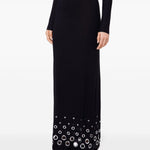 Gonna lunga con occhielli in nero Rabanne - donna 