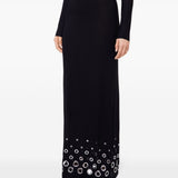 Gonna lunga con occhielli in nero Rabanne - donna 