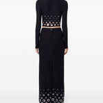 Gonna lunga con occhielli in nero Rabanne - donna 