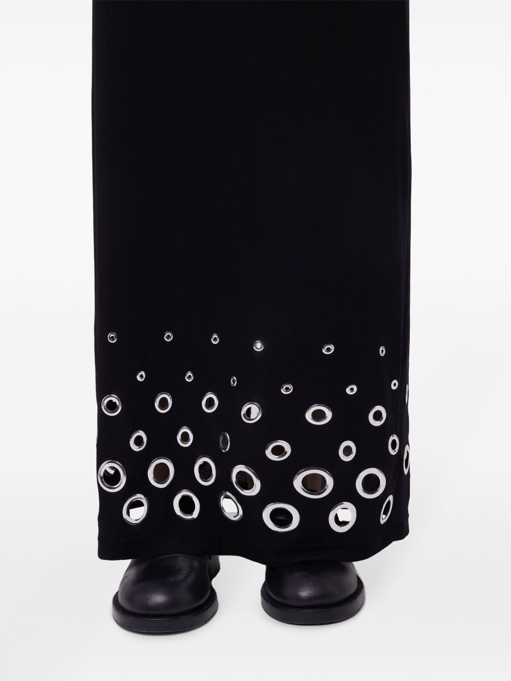 Gonna lunga con occhielli in nero Rabanne - donna 