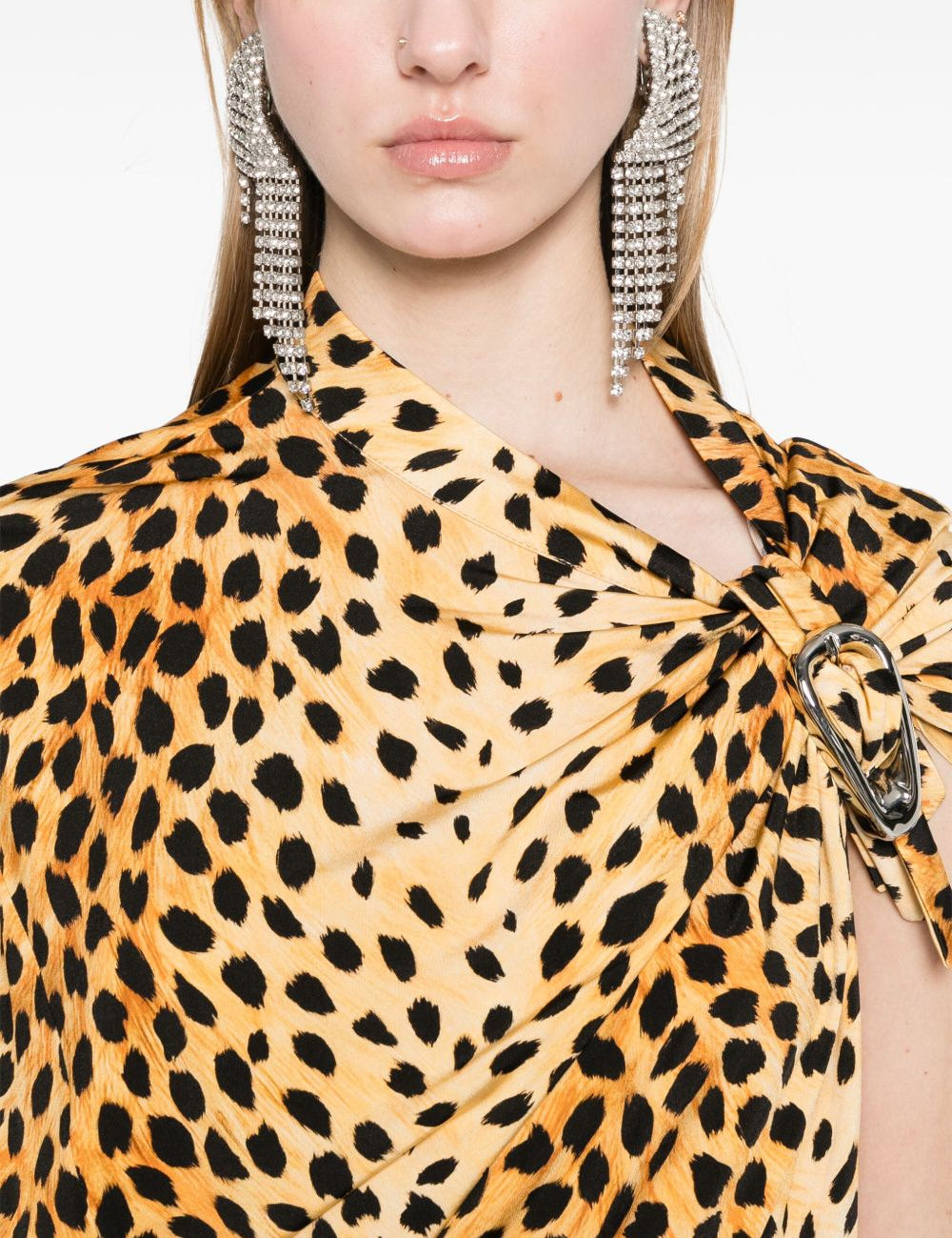Abito lungo con stampa animalier Rabanne - donna 