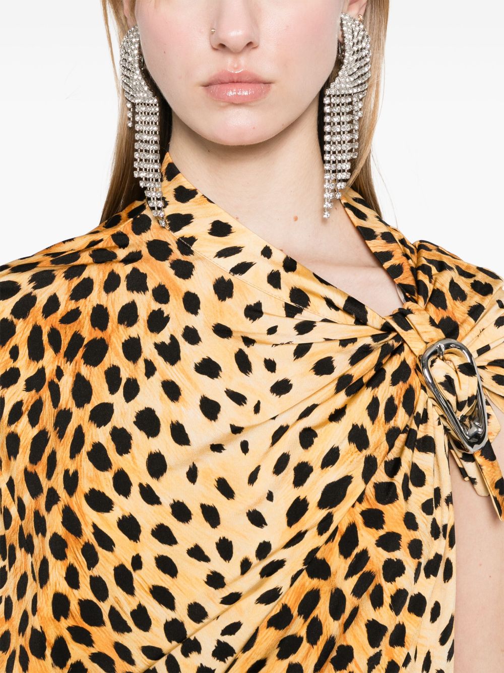 Abito lungo con stampa animalier Rabanne - donna 