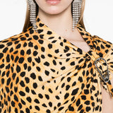 Abito lungo con stampa animalier Rabanne - donna 