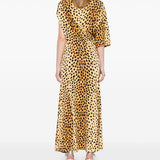 Abito lungo con stampa animalier Rabanne - donna 