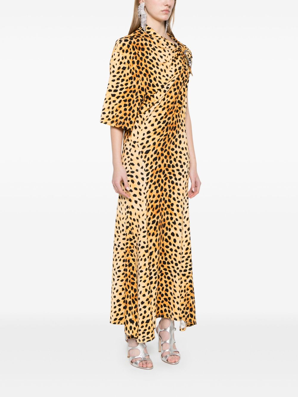 Abito lungo con stampa animalier Rabanne - donna 
