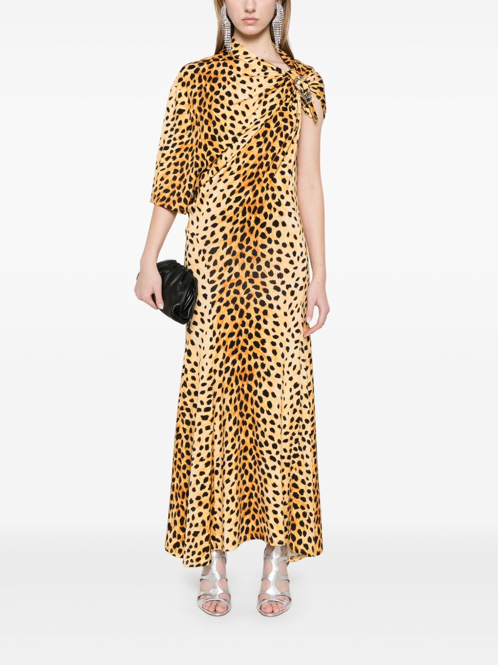 Abito lungo con stampa animalier Rabanne - donna 