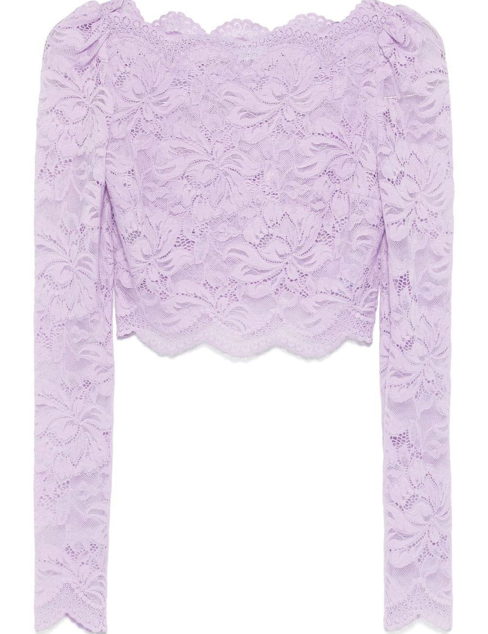 Top crop in pizzo in lilla Rabanne - donna 