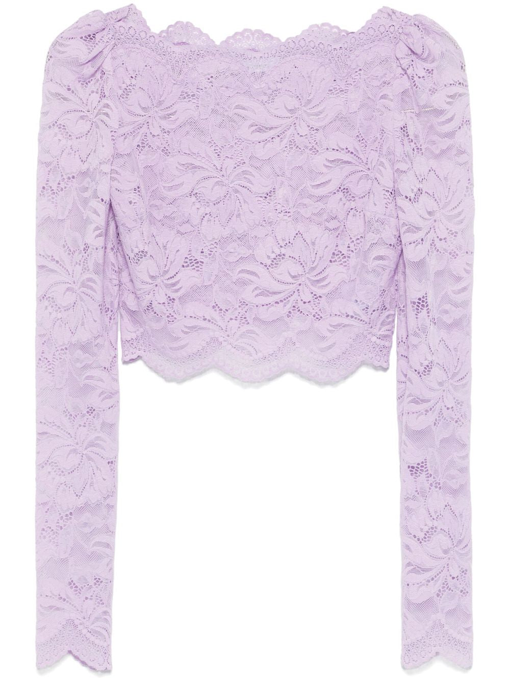 Top crop in pizzo in lilla Rabanne - donna 