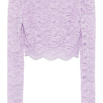 Top crop in pizzo in lilla Rabanne - donna 