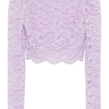 Top crop in pizzo in lilla Rabanne - donna 