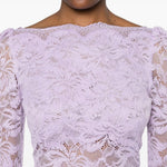 Top crop in pizzo in lilla Rabanne - donna 