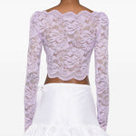Top crop in pizzo in lilla Rabanne - donna 