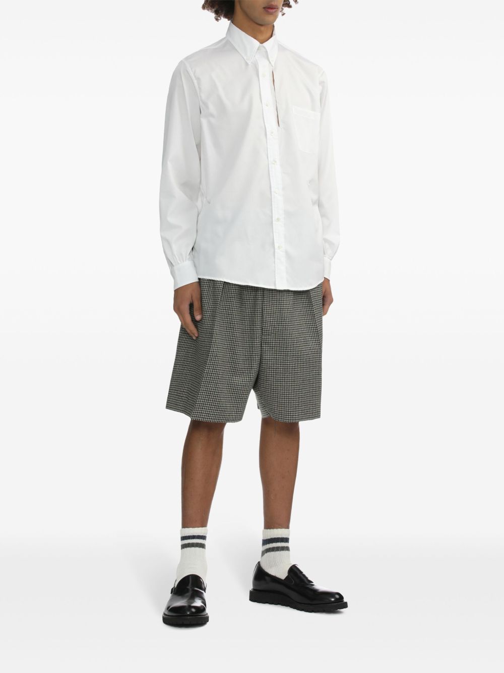 Camicia con dettaglio cut-out in bianco Random Identities - uomo 