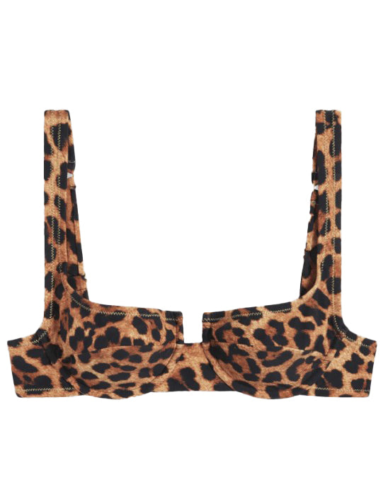 Bikini top con stampa leopardata multicolore Reina Olga - donna 