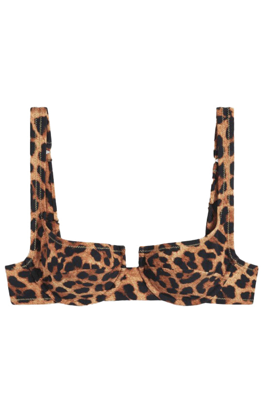 Bikini top con stampa leopardata multicolore Reina Olga - donna 