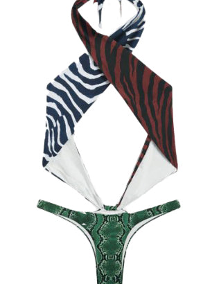 Costume con stampa animalierr multicolore Reina Oga - donna 