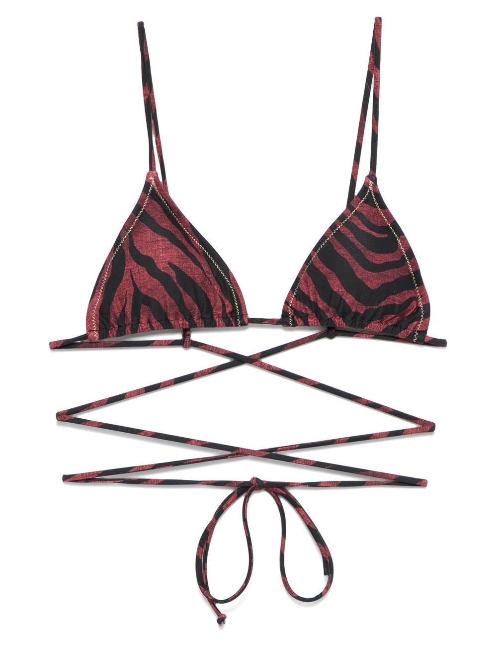 Top bikini con stampa tigre in marrone Reina olga - donna 