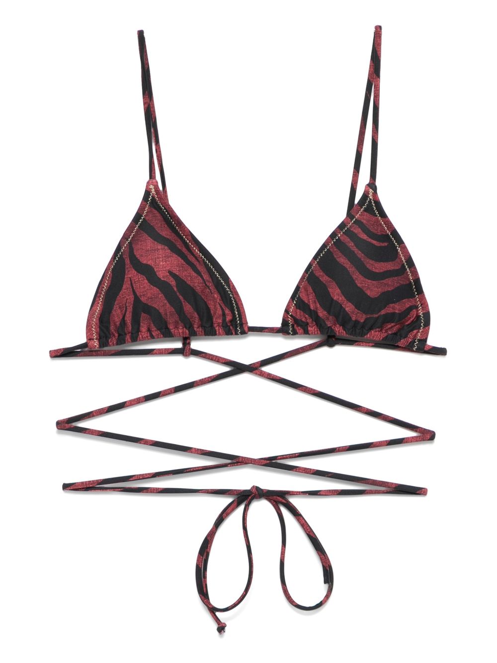 Top bikini con stampa tigre in marrone Reina olga - donna 