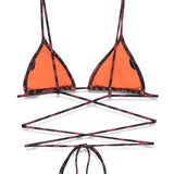 Top bikini con stampa tigre in marrone Reina olga - donna 