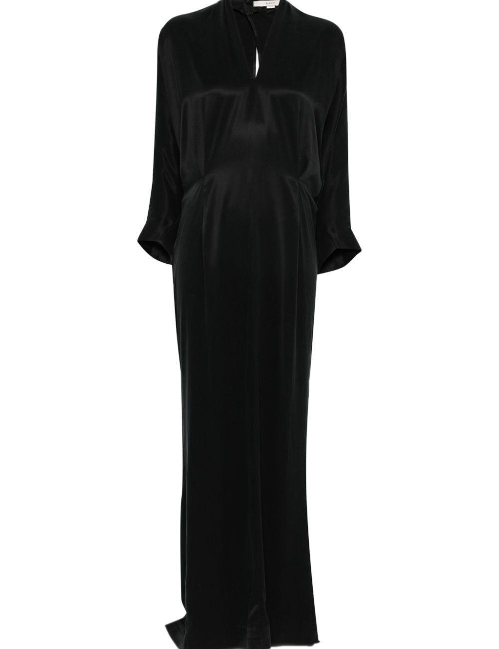 Abito lungo con finitura satinata in nero Remain - donna 