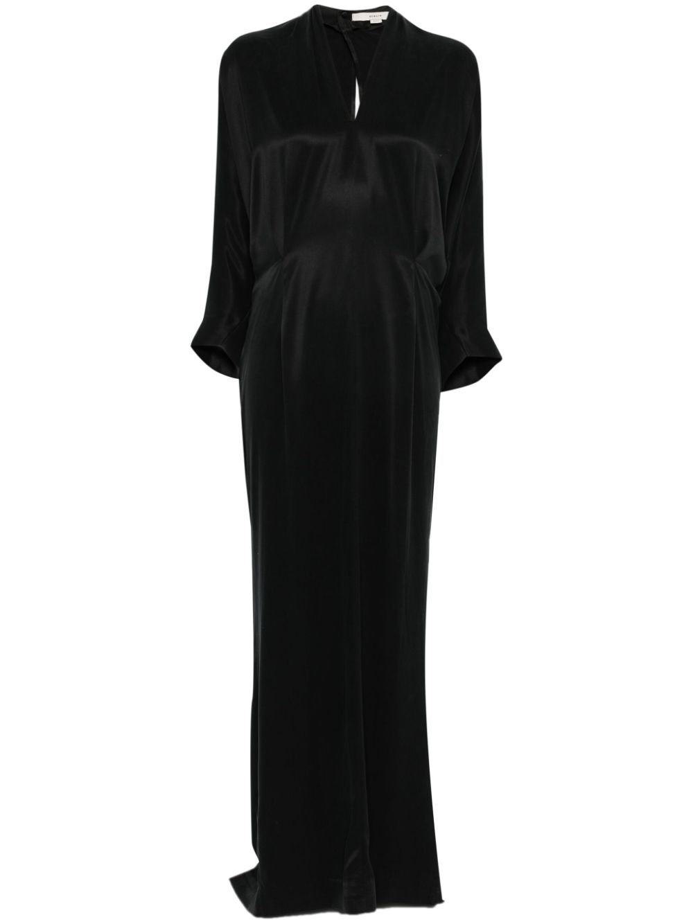 Abito lungo con finitura satinata in nero Remain - donna 