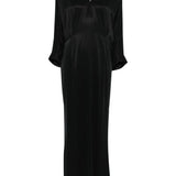 Abito lungo con finitura satinata in nero Remain - donna 