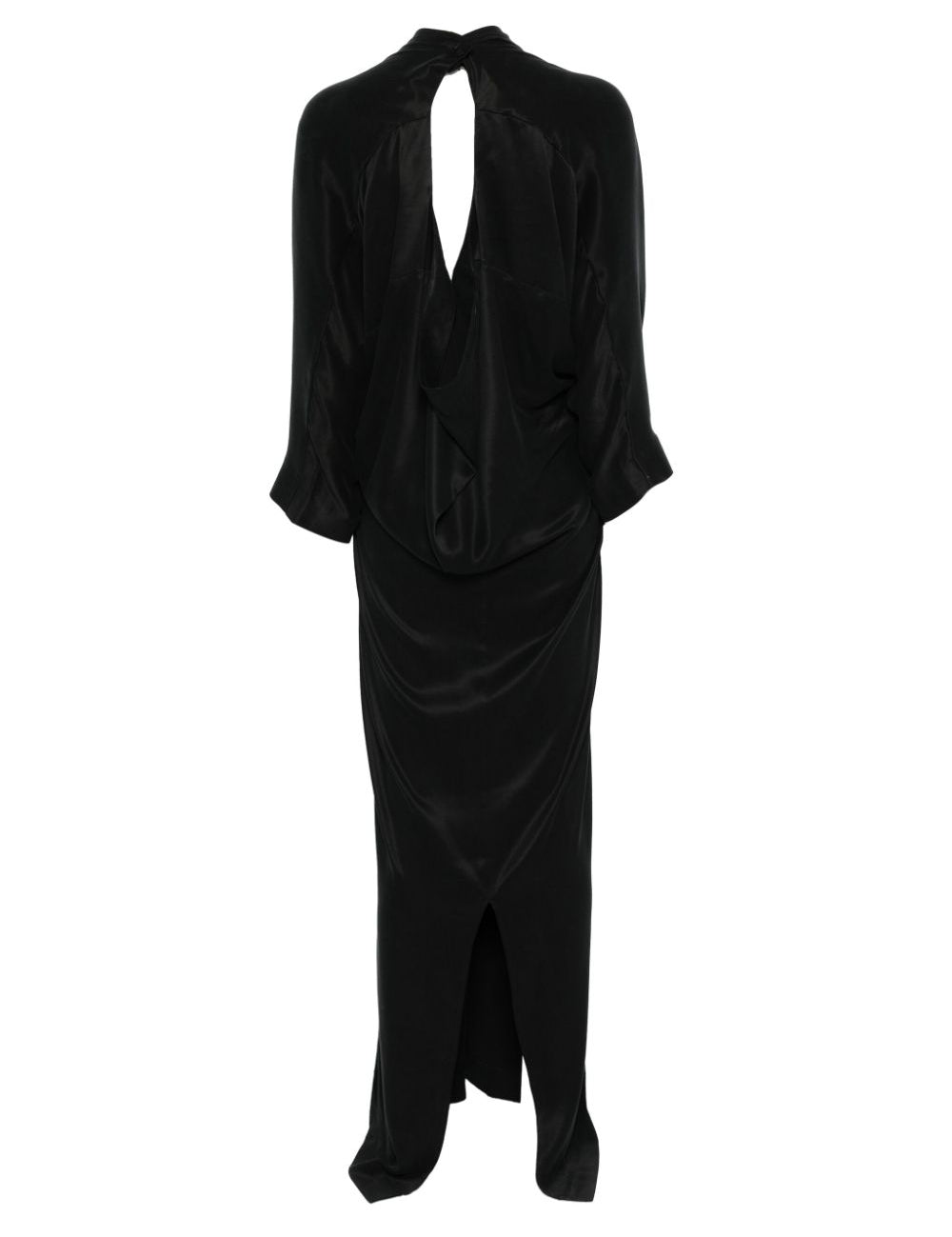 Abito lungo con finitura satinata in nero Remain - donna 