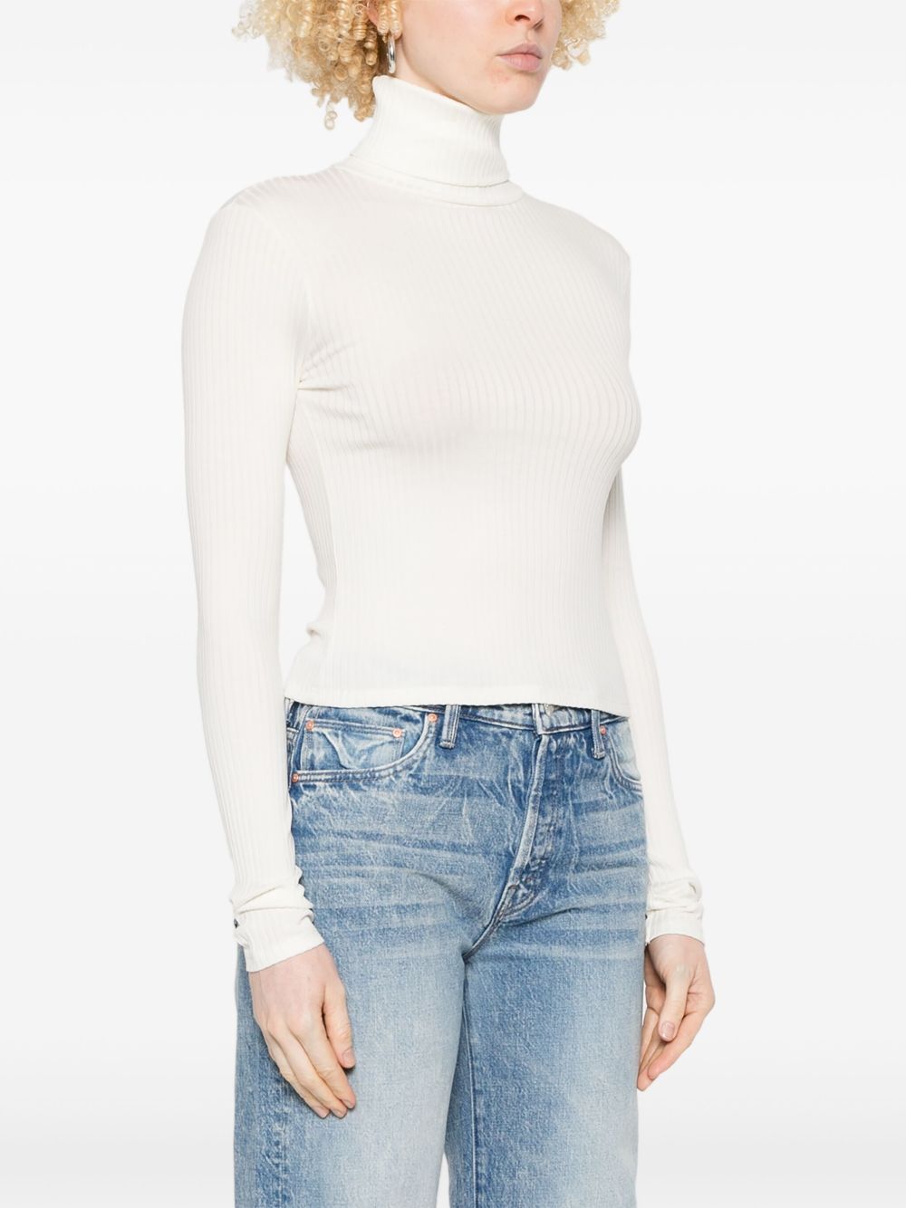 Top a collo alto in bianco Re/Done - donna 