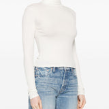 Top a collo alto in bianco Re/Done - donna 