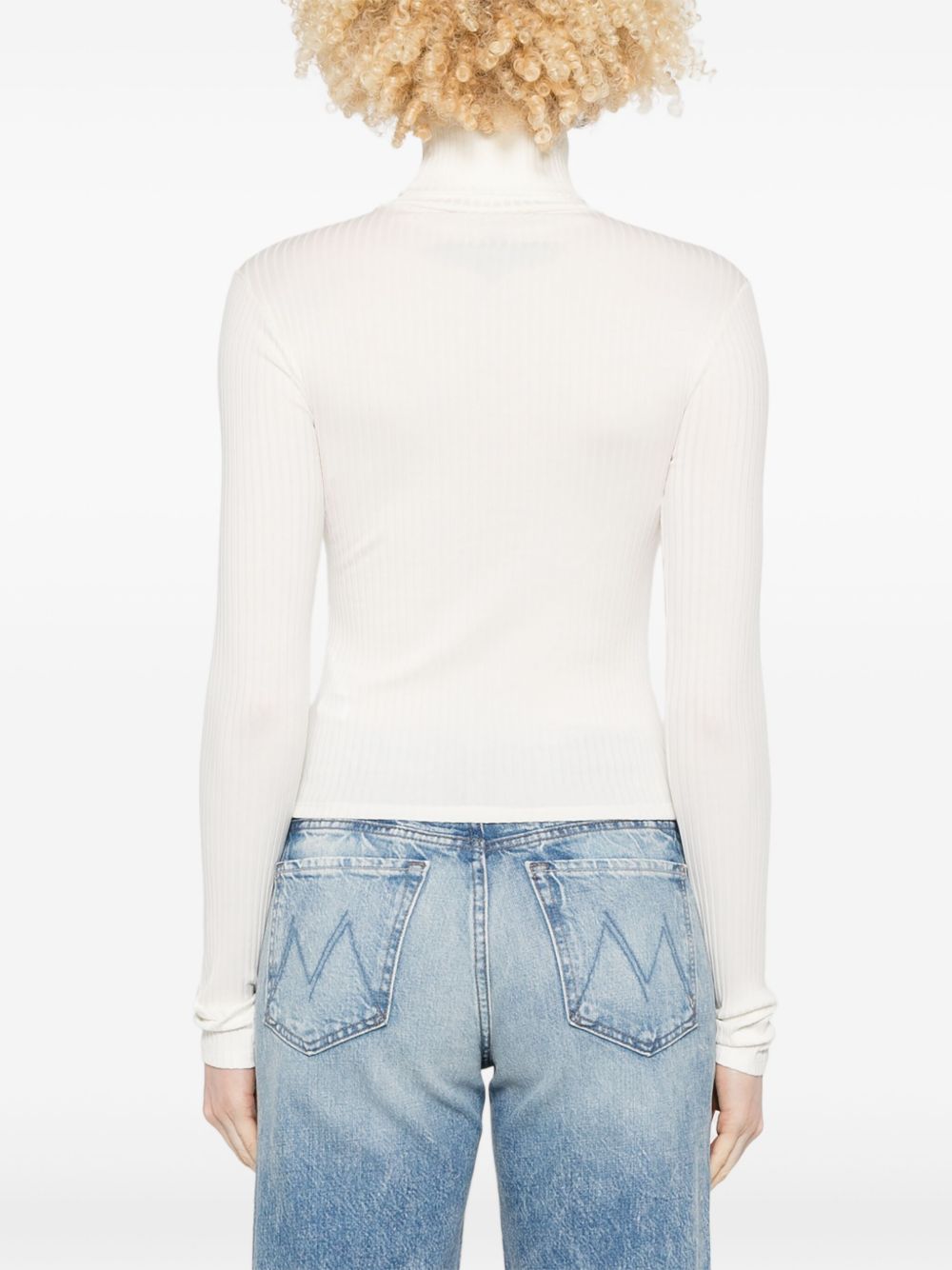 Top a collo alto in bianco Re/Done - donna 