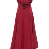 Abito midi Salma in borgogna Rhea Costa - donna 