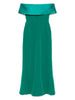 Abito lungo con scollo asimmetrico in verde Rhea Costa - donna