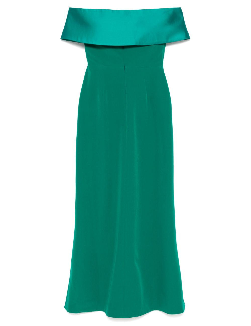 Abito lungo con scollo asimmetrico in verde Rhea Costa - donna 