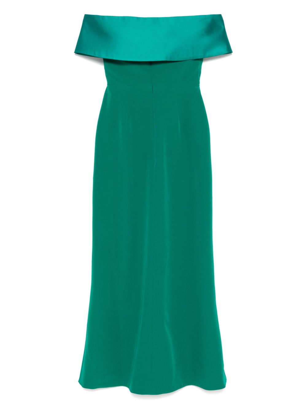 Abito lungo con scollo asimmetrico in verde Rhea Costa - donna 