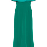 Abito lungo con scollo asimmetrico in verde Rhea Costa - donna 