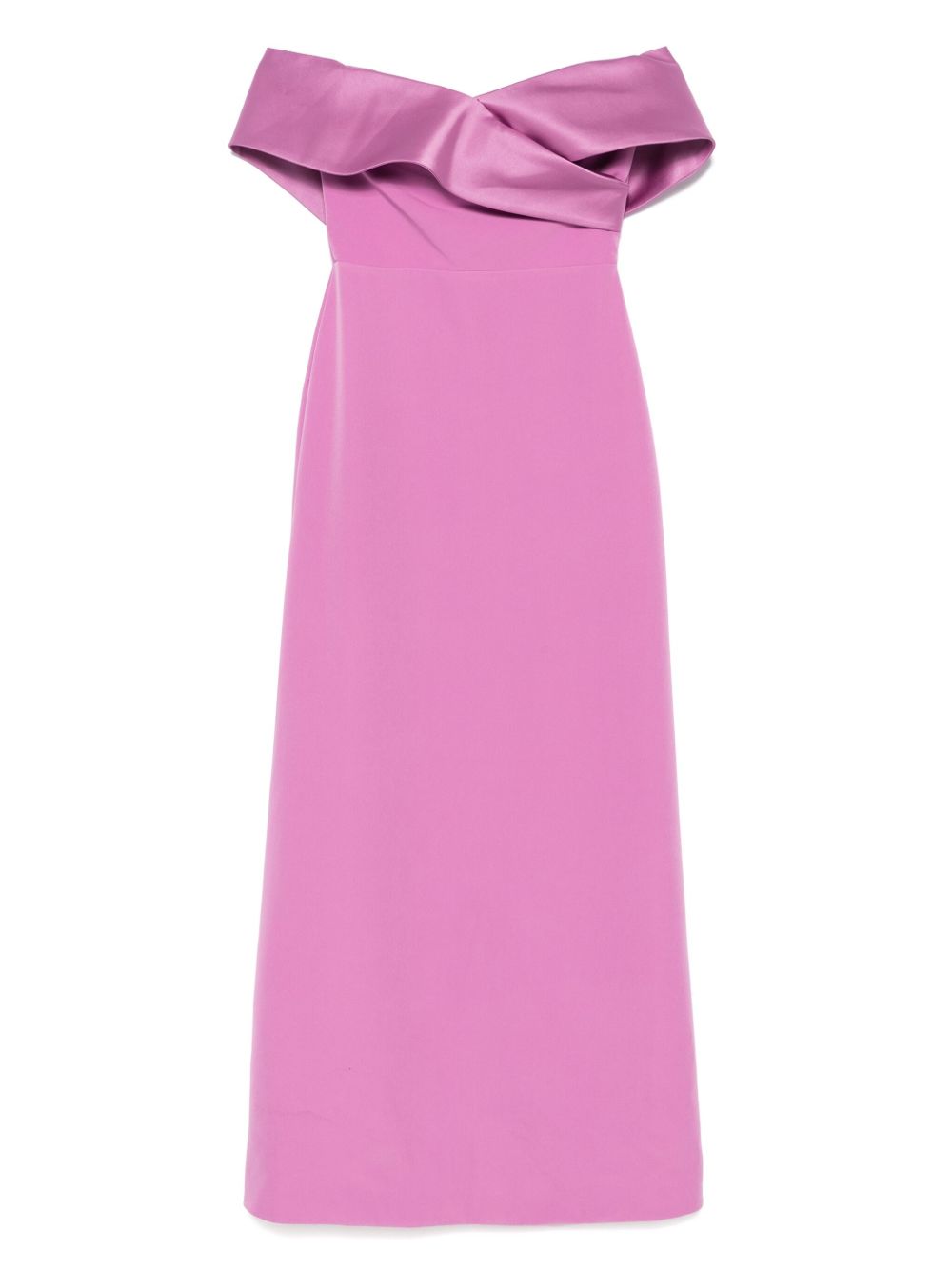 Abito lungo con scollo asimmetrico in viola Rhea Costa - donna 