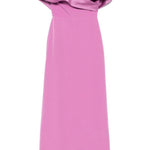Abito lungo con scollo asimmetrico in viola Rhea Costa - donna 