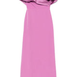Abito lungo con scollo asimmetrico in viola Rhea Costa - donna 