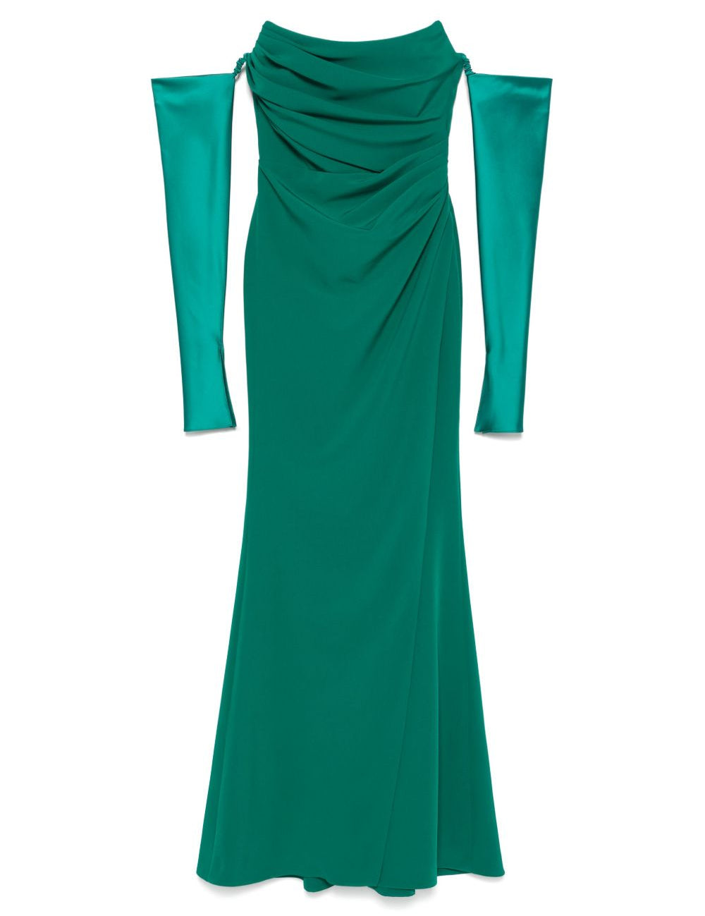 Abito lungo Aairah in verde Rhea Costa - donna 